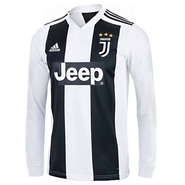 Maillot Football Juventus Domicile ML 2018-19 Blanc Noir